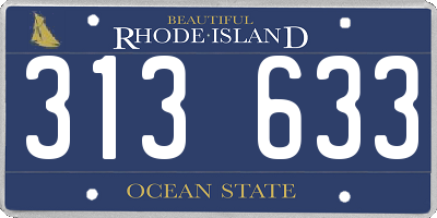 RI license plate 313633