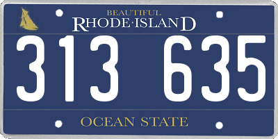 RI license plate 313635