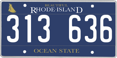 RI license plate 313636
