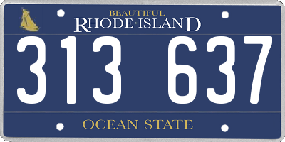 RI license plate 313637