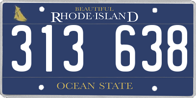 RI license plate 313638