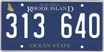 RI license plate 313640