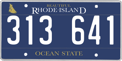 RI license plate 313641