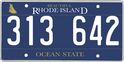 RI license plate 313642