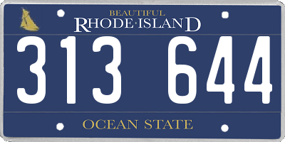 RI license plate 313644