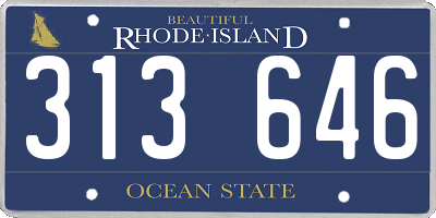 RI license plate 313646