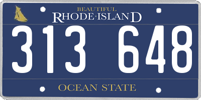 RI license plate 313648