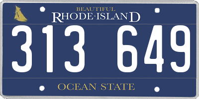 RI license plate 313649