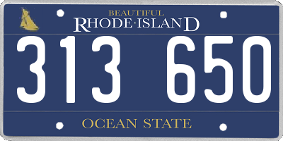 RI license plate 313650