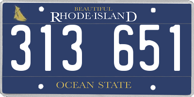 RI license plate 313651
