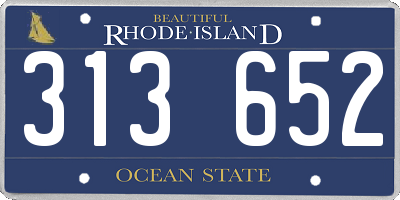 RI license plate 313652