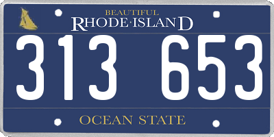 RI license plate 313653