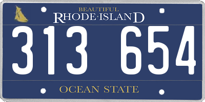 RI license plate 313654