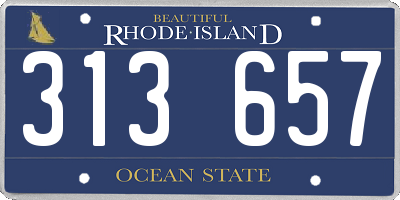 RI license plate 313657