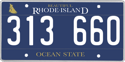 RI license plate 313660