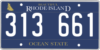 RI license plate 313661