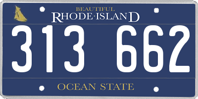 RI license plate 313662
