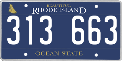 RI license plate 313663