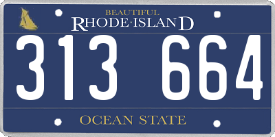 RI license plate 313664