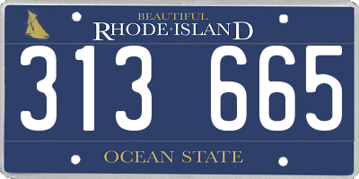 RI license plate 313665