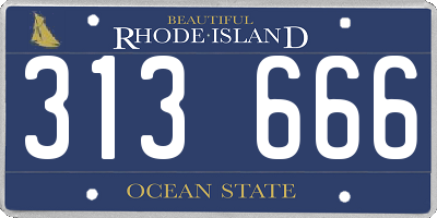 RI license plate 313666