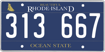 RI license plate 313667