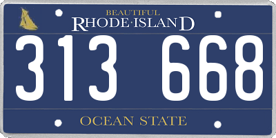 RI license plate 313668