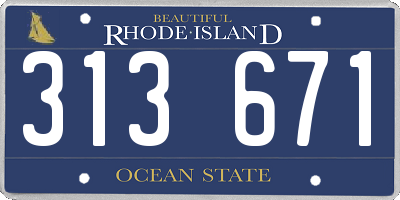 RI license plate 313671
