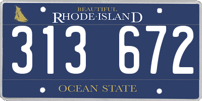 RI license plate 313672