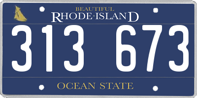 RI license plate 313673