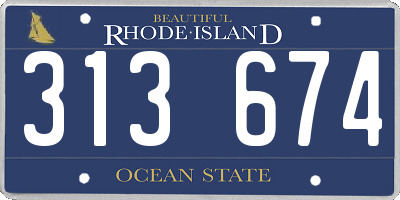 RI license plate 313674