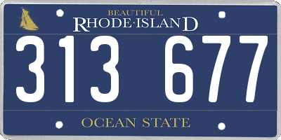 RI license plate 313677