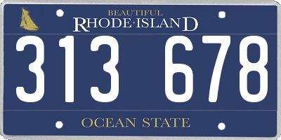 RI license plate 313678