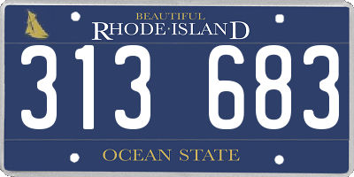 RI license plate 313683