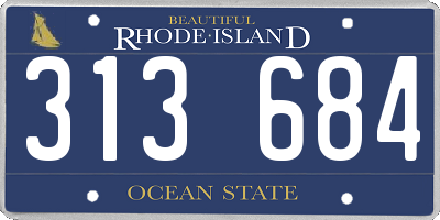 RI license plate 313684