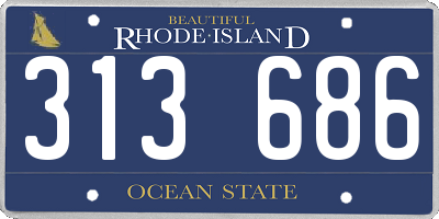 RI license plate 313686