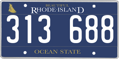 RI license plate 313688