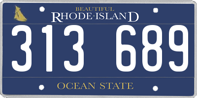 RI license plate 313689