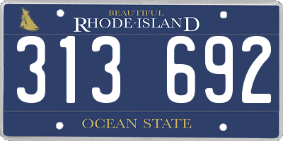 RI license plate 313692