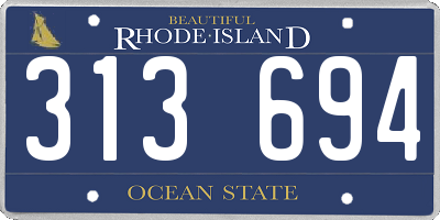 RI license plate 313694