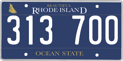 RI license plate 313700