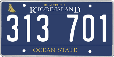 RI license plate 313701