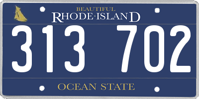 RI license plate 313702
