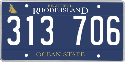 RI license plate 313706