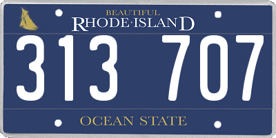 RI license plate 313707