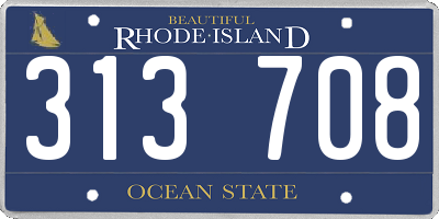 RI license plate 313708