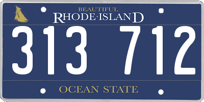 RI license plate 313712