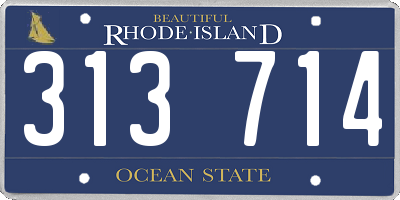 RI license plate 313714