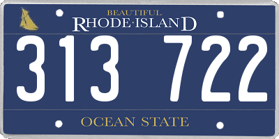 RI license plate 313722