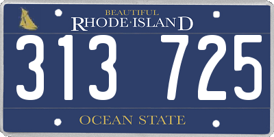RI license plate 313725